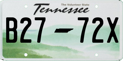 TN license plate B2772X