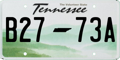 TN license plate B2773A