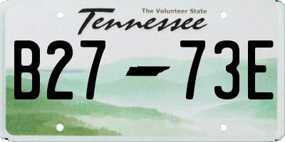 TN license plate B2773E