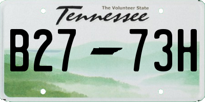 TN license plate B2773H