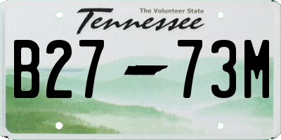 TN license plate B2773M