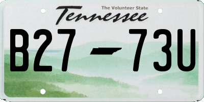 TN license plate B2773U