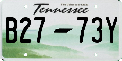 TN license plate B2773Y