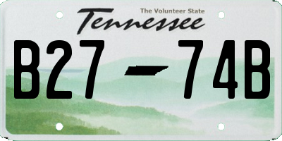 TN license plate B2774B
