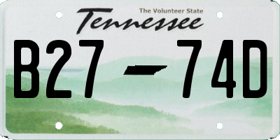 TN license plate B2774D