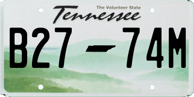 TN license plate B2774M