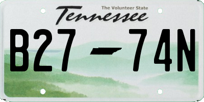 TN license plate B2774N