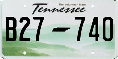 TN license plate B2774O