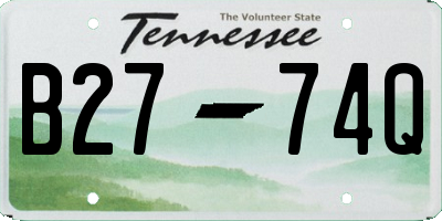 TN license plate B2774Q