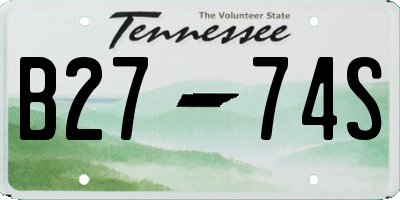 TN license plate B2774S