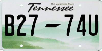 TN license plate B2774U