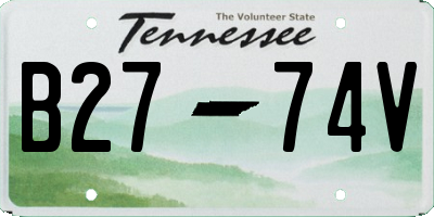TN license plate B2774V
