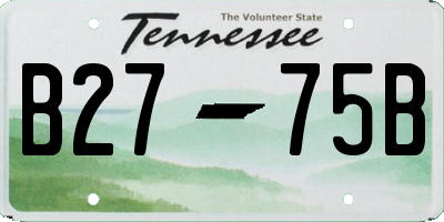 TN license plate B2775B