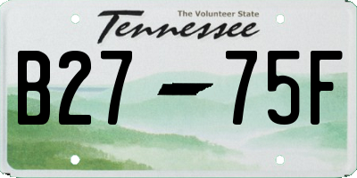TN license plate B2775F