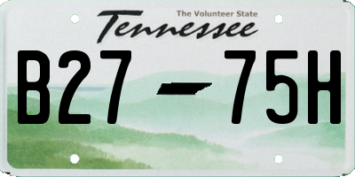 TN license plate B2775H