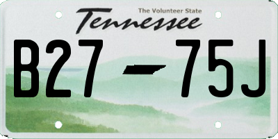 TN license plate B2775J