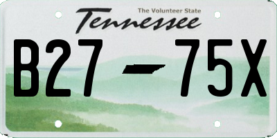 TN license plate B2775X