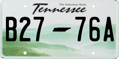 TN license plate B2776A