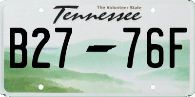 TN license plate B2776F