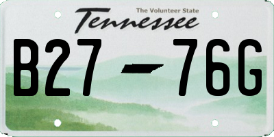 TN license plate B2776G