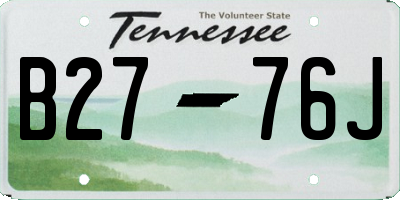 TN license plate B2776J