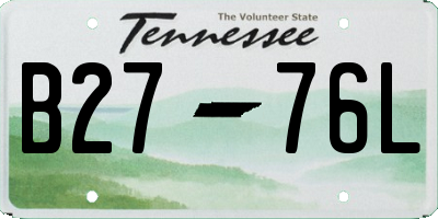 TN license plate B2776L