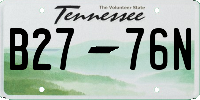 TN license plate B2776N