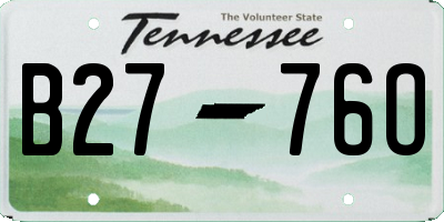 TN license plate B2776O