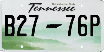 TN license plate B2776P