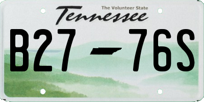 TN license plate B2776S