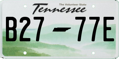 TN license plate B2777E