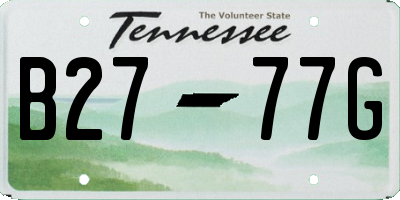 TN license plate B2777G