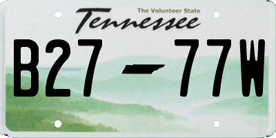 TN license plate B2777W