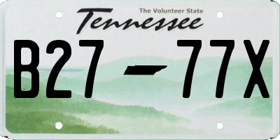 TN license plate B2777X