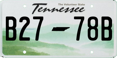 TN license plate B2778B