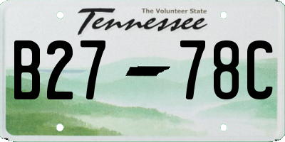 TN license plate B2778C