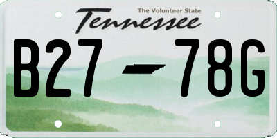 TN license plate B2778G