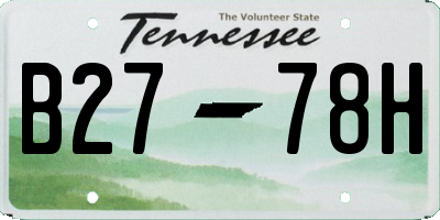 TN license plate B2778H