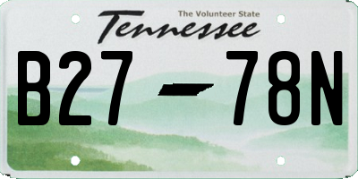 TN license plate B2778N