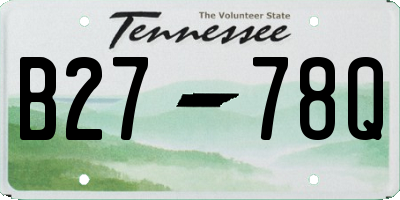 TN license plate B2778Q