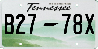 TN license plate B2778X