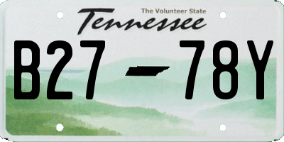 TN license plate B2778Y