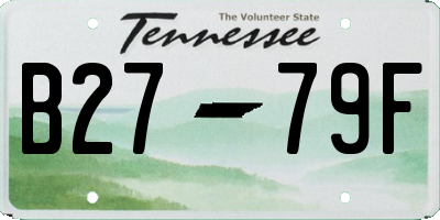 TN license plate B2779F