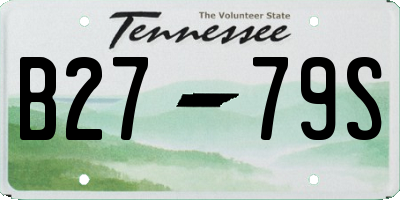 TN license plate B2779S