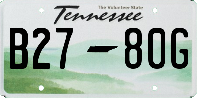 TN license plate B2780G