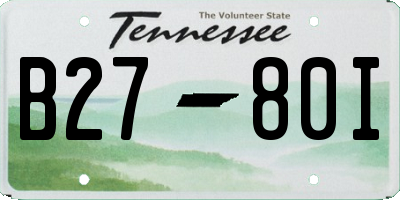 TN license plate B2780I