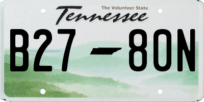 TN license plate B2780N