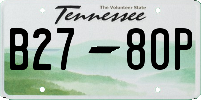 TN license plate B2780P