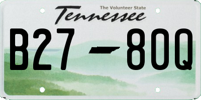 TN license plate B2780Q