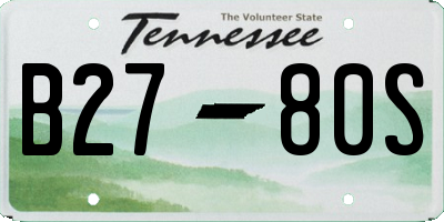 TN license plate B2780S